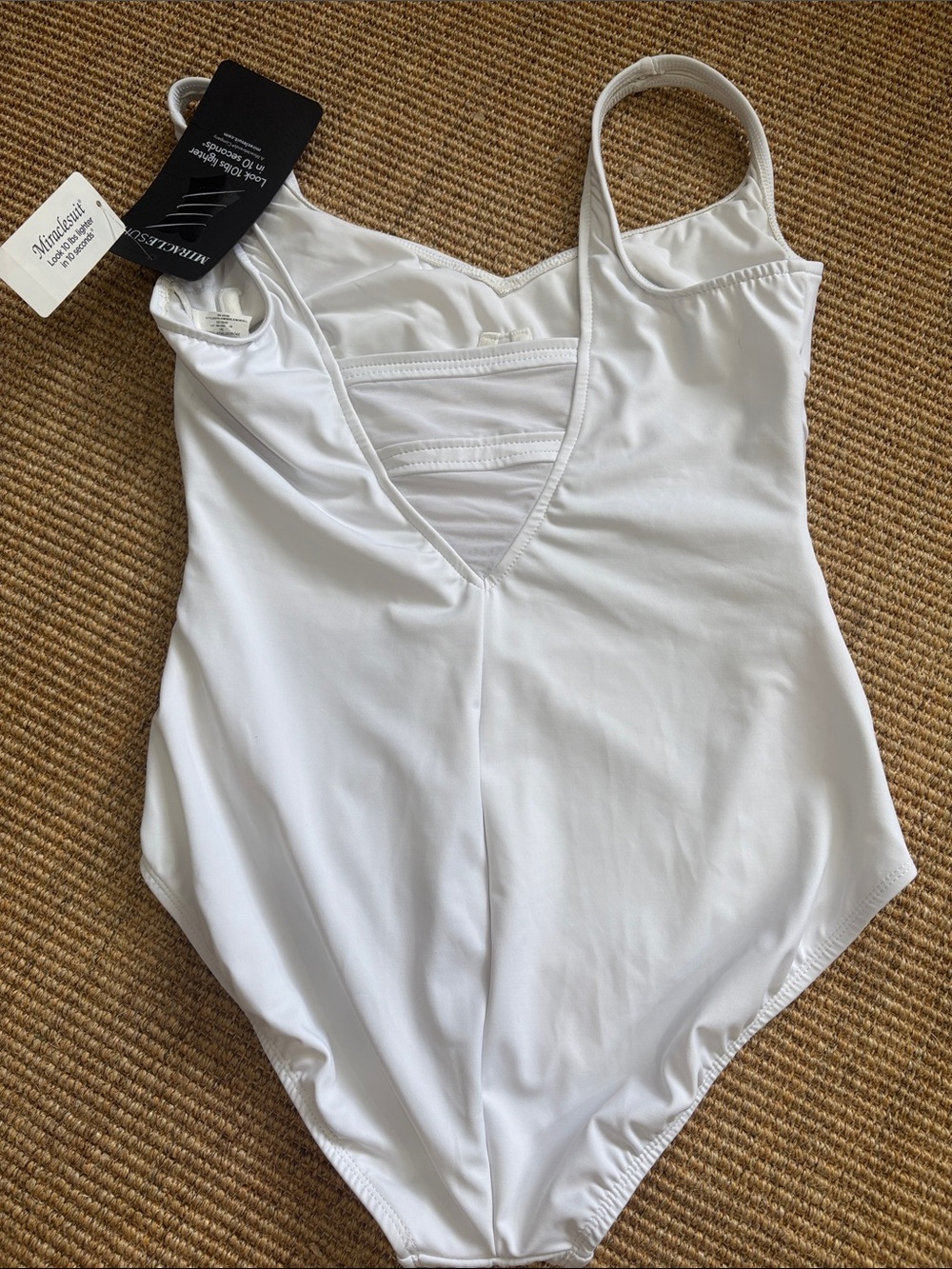 Miraclesuit White Girls One-Piece Swim Suit with Contour Seams - Picture 8 of 11